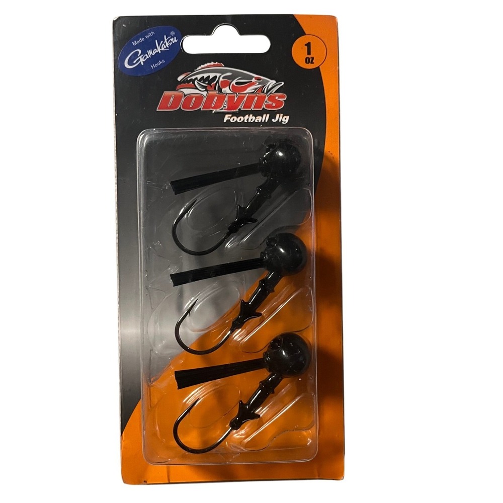 DOBYNS Football Jig Weedless Guard Black 1 Ounce‎ 3 Pack Fishing Tackle